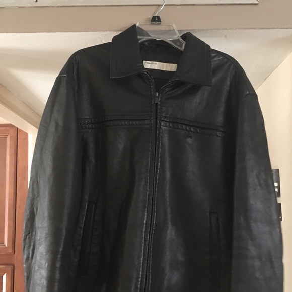 Men's Large Perry Ellis leather bomber jacket - Picture 1 of 3